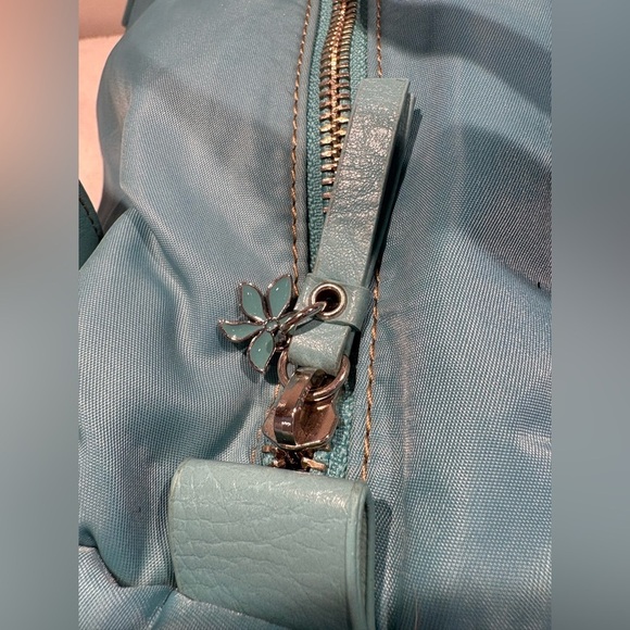 Franco Sarto Teal Blue Nylon Barrel Bag Shoulder Bag Handbag - Picture 6 of 11